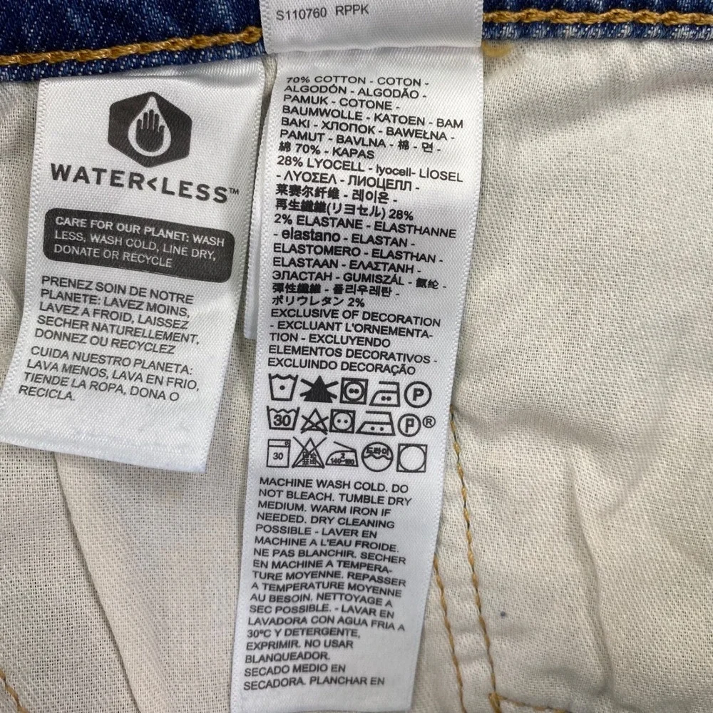 Levi's 502 Taper Jeans Mens 44x32 Blue Medium Wash Stretch Eco Performance New